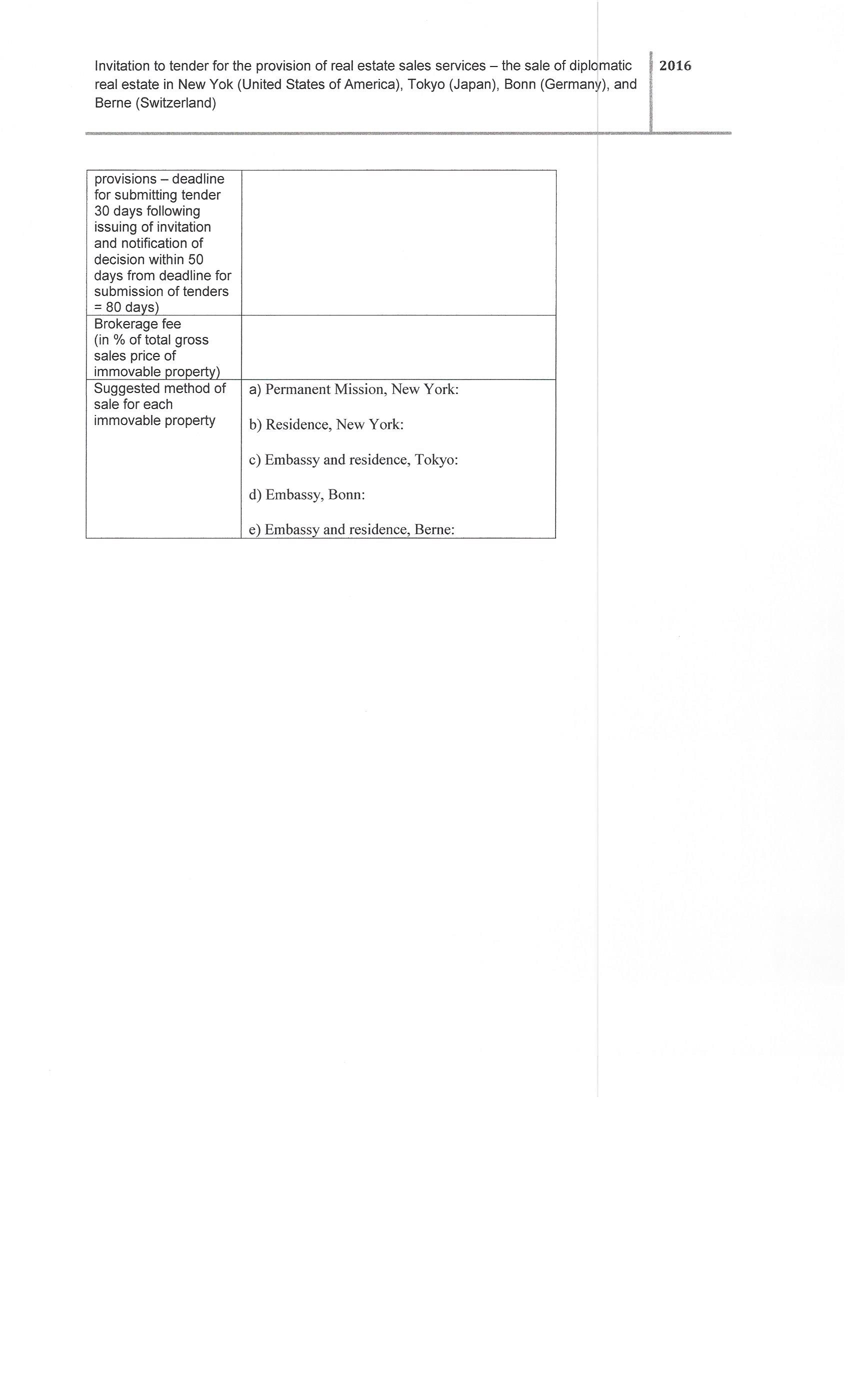 Tenderer inf. sheet2